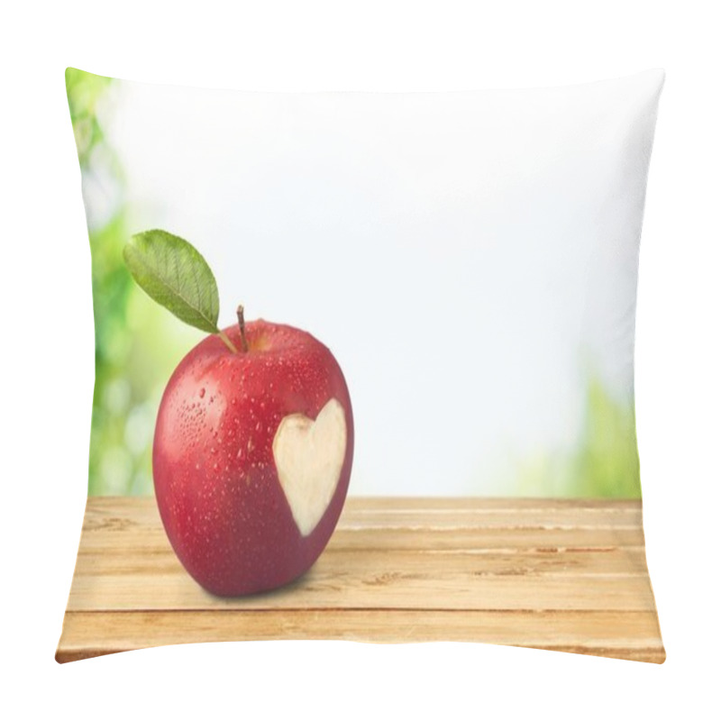 Personality  apple with a heart shaped cut-out. pillow covers