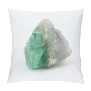 Personality  Green Fluorite. Mineral Natural Stone On A White Background. Pillow Covers