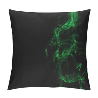Personality  Green Smoke On Black Background With Copy Space Pillow Covers