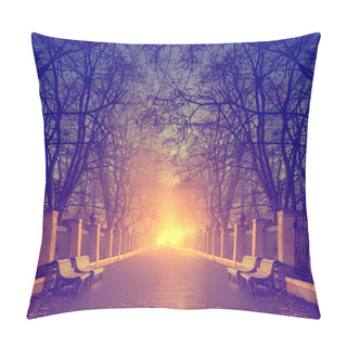 Personality  Footpath In A Fabulous Autumn City Park Pillow Covers