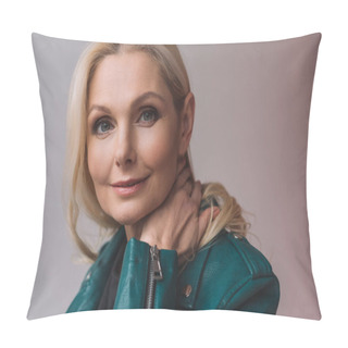 Personality  Happy Mature Woman Pillow Covers