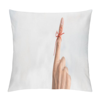 Personality  Panoramic Shot Of Senior Man With Alzheimers Disease String Human Finger Reminder  Pillow Covers