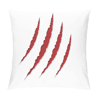 Personality  Claw Scratches Isolated On White Background, Vector Pillow Covers