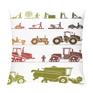 Personality  Agricultural Mechanization Icons.  Pillow Covers