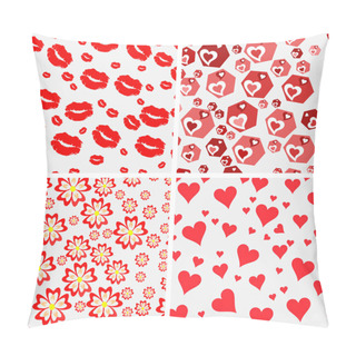 Personality  Set Of Seamless Love Patterns. Pillow Covers