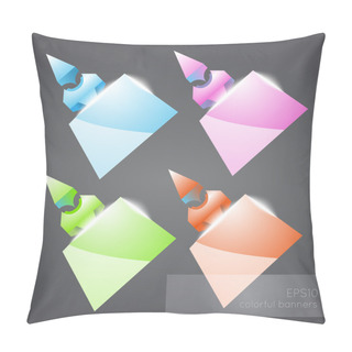 Personality  Abstract Colored Banners. Vector Illustration. Pillow Covers