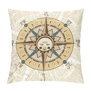 Personality  Compass Rose Illustration Pillow Covers