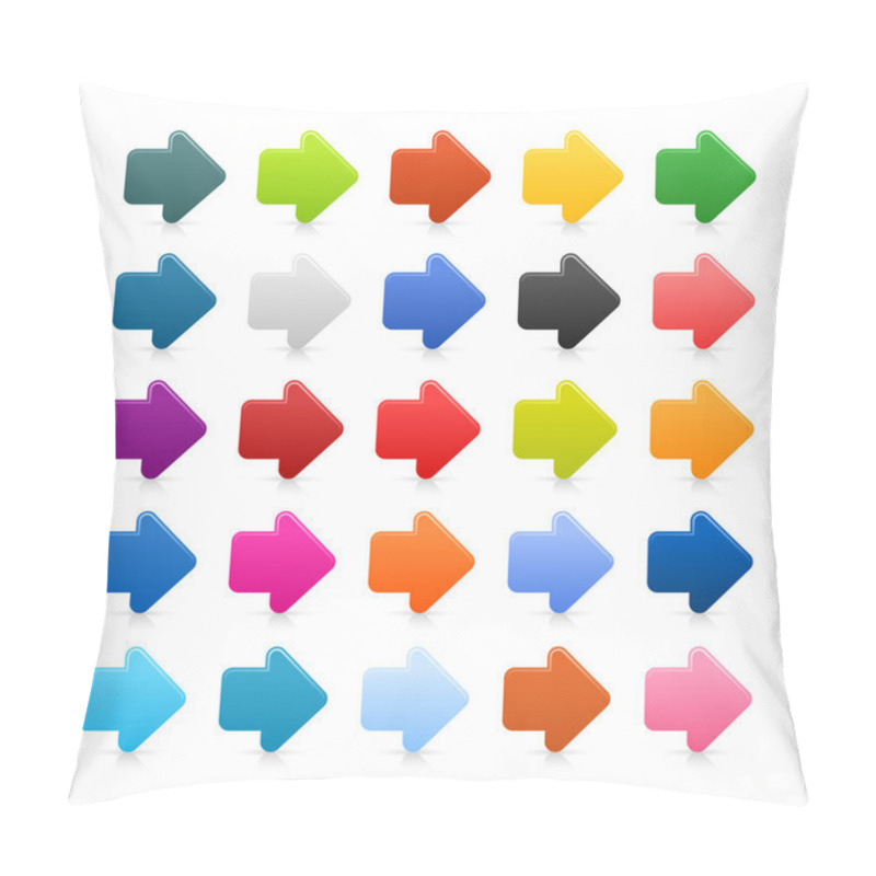 Personality  25 Simple Arrow Sign Web 2.0 Icon. Colored Button With Shadow On White Background Pillow Covers