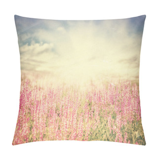 Personality  Beautiful Vintage Spring Landscape With Sun And Flowers,  Natura Pillow Covers