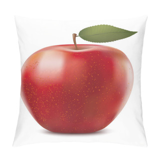 Personality  Red Apples With Green Leaves. Pillow Covers