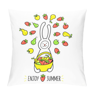 Personality  Enjoy Summer Greeting Card. Pillow Covers