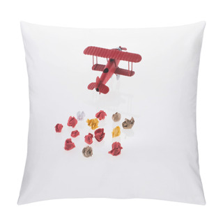 Personality  Red Airplane And Crumpled Paper Pillow Covers