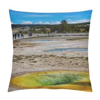 Personality  Boiling Water Bubbler Geyser. Active Geyser With Major Eruptions. Yellowstone NP, Wyoming, USA Pillow Covers