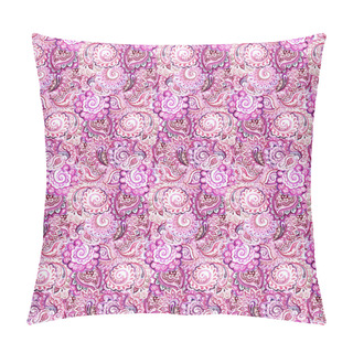 Personality  Seamless Ornamental Background With Indian Ornament. Pillow Covers