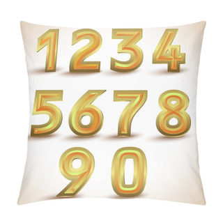 Personality  Vector Set Of Gold Numbers. Pillow Covers