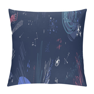 Personality  Starry Earth Space Scene Vector, Foggy Galaxy Texture. Dark Colors. Stars And Planets Illustration. Good For Poster, Wallpaper, Banner, Layout, Cover And More Pillow Covers