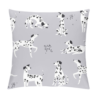 Personality  Seamless Pattern With Funny Dalmatian Dogs. Creative Texture In Scandinavian Style. Great For Fabric, Textile Vector Illustration Pillow Covers