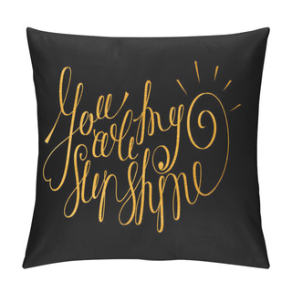 Personality  You Are My Sunshine Gold Inscription. Pillow Covers