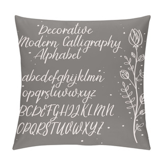Personality  Handwritten Vector Font. Hand Drawn Brush Style Alphabet. Modern Calligraphy Pillow Covers