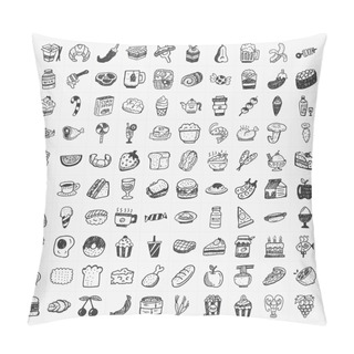 Personality  Doodle Food Icons Set Pillow Covers