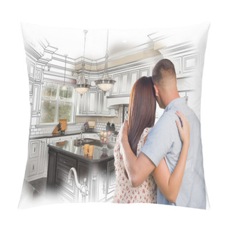 Personality  Young Military Couple Inside Custom Kitchen And Design Drawing C Pillow Covers