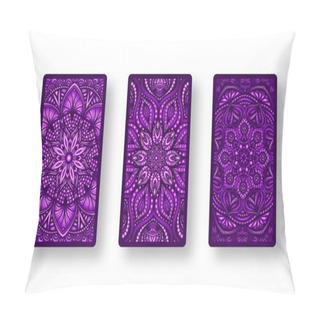 Personality  Floral Stylized Purple Pattern. Collection Back Side Of Cards Pillow Covers
