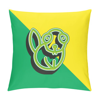 Personality  Beaver Green And Yellow Modern 3d Vector Icon Logo Pillow Covers