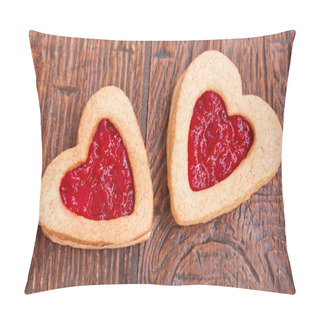 Personality  Two Heart-shaped Cookies With Jam Pillow Covers