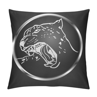 Personality  Vector Button With Leopard. Pillow Covers
