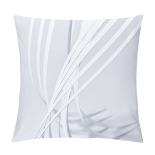 Personality  Close Up View Of Curved Paper Stripes On White Background Pillow Covers