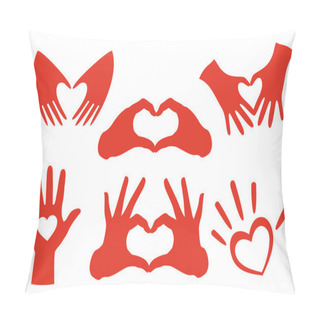 Personality  Hand Heart Set, Vector Pillow Covers