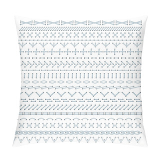 Personality  Set Of Vector Embroidery Stitch Pattern Brushes Pillow Covers