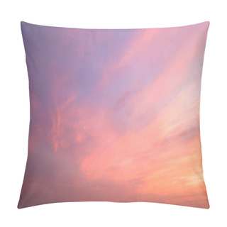 Personality  Twilight Sky With Effect Of Light Pastel Tone. Colorful Sunset Of Soft Clouds For Background Abstrac Concept, Aerial View  Pillow Covers