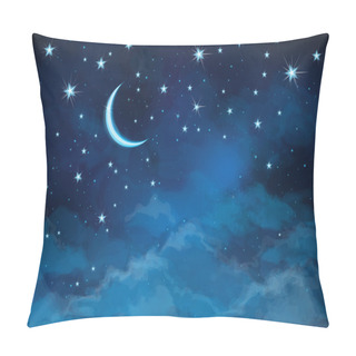Personality  Vector Night Sky Background Stars And Moon. Pillow Covers