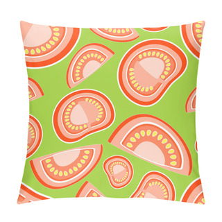 Personality  Vector Background With Tomatoes. Pillow Covers