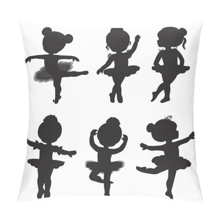 Personality  Vector Set Of Silhouettes Of Little Ballerinas. Pillow Covers