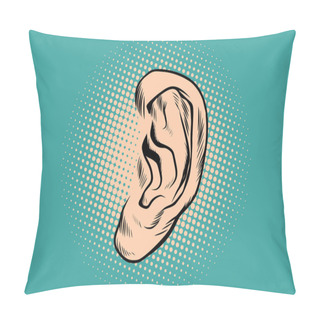 Personality  Male Human Ear Pop Art Retro Pillow Covers