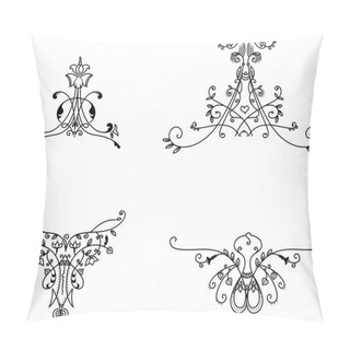 Personality  Decorative Elements For Design. Floral Patterns. Made In A Vector, Is Separated From A White Background, Hand-made In A Linear Style Pillow Covers