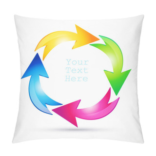 Personality  Vector Colorful Arrows Circle. Pillow Covers
