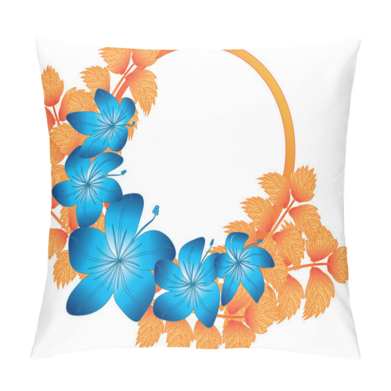 Personality  Frame with autumn leaves and flowers pillow covers