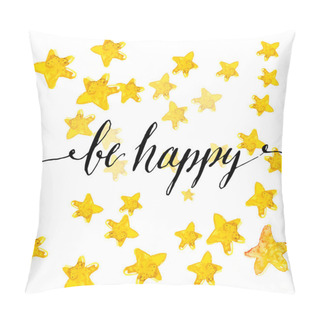 Personality  Yellow Watercolor Stars Pillow Covers