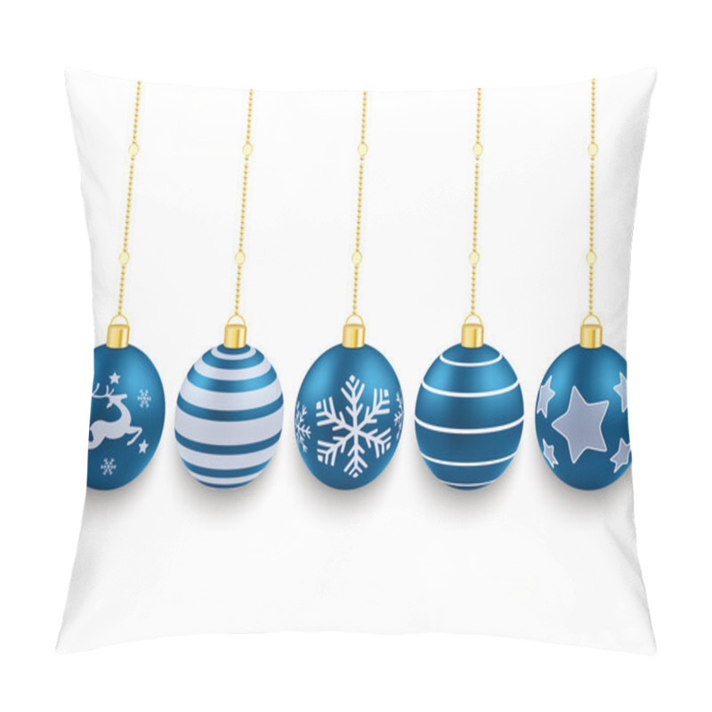 Personality  5 Blue Christmas Baubles pillow covers