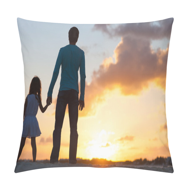Personality  Family At Sunset Pillow Covers