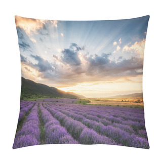 Personality  Lavender Field At Sunrise Pillow Covers