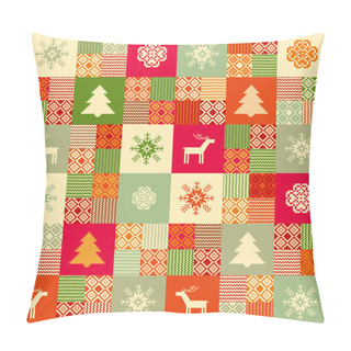 Personality  Decorative Seamless Christmas Pattern Patchwork Style Pillow Covers