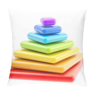 Personality  Layer Glossy Pyramid Isolated On White Pillow Covers