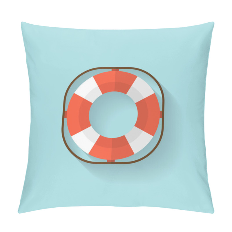 Personality  Lifebuoy flat web icon. pillow covers