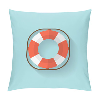 Personality  Lifebuoy Flat Web Icon. Pillow Covers