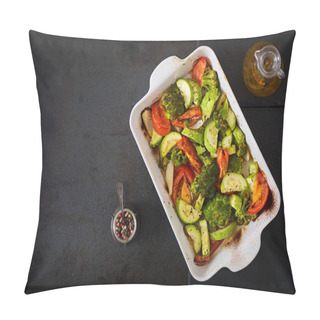 Personality  Stew Of Baked Vegetables In Casserole Dish Pillow Covers