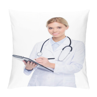 Personality  Female Doctor Writing Diagnosis Pillow Covers